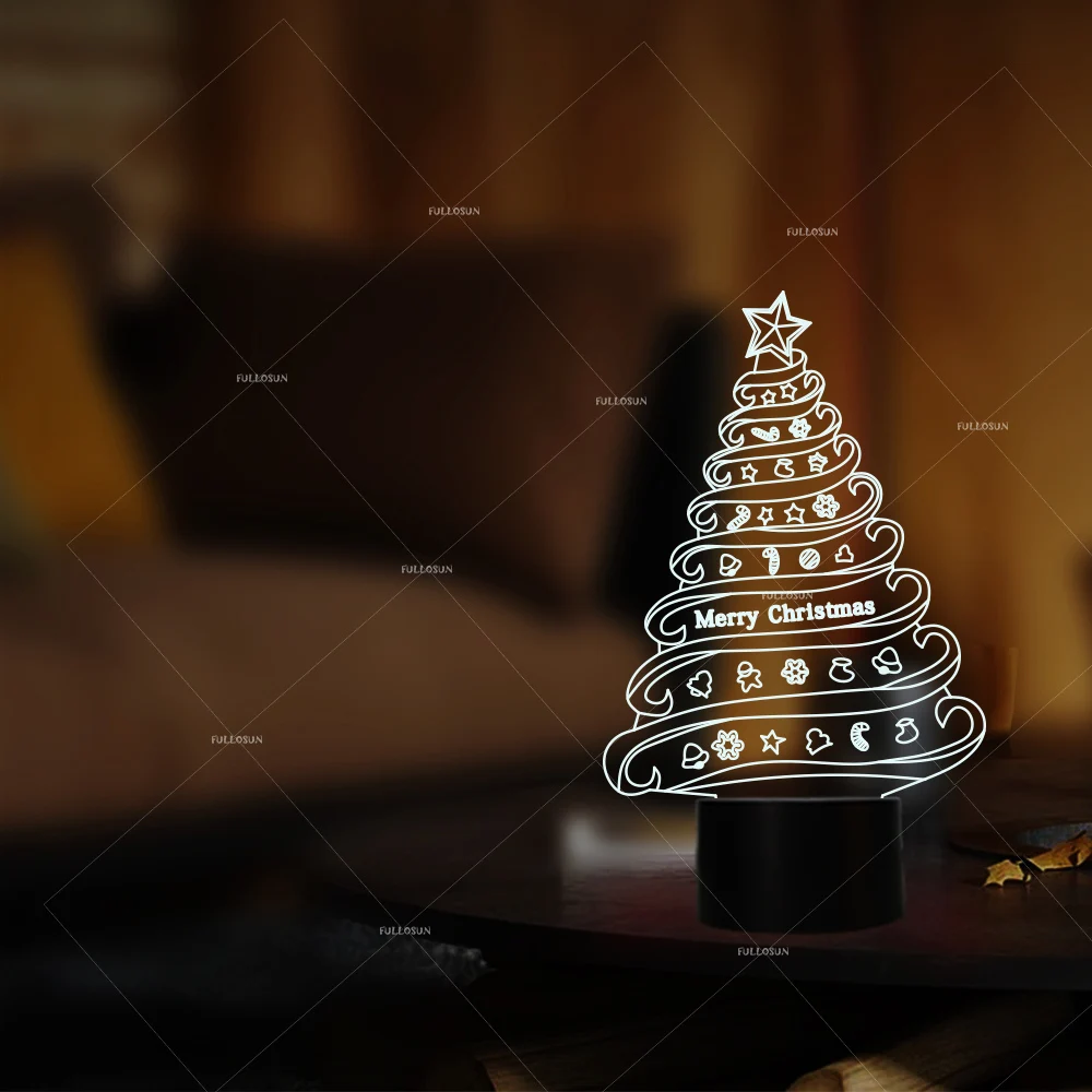 Ночные светильники с надписью &quotMerry Christmas&quot 7 меняющихся цветов рождественский