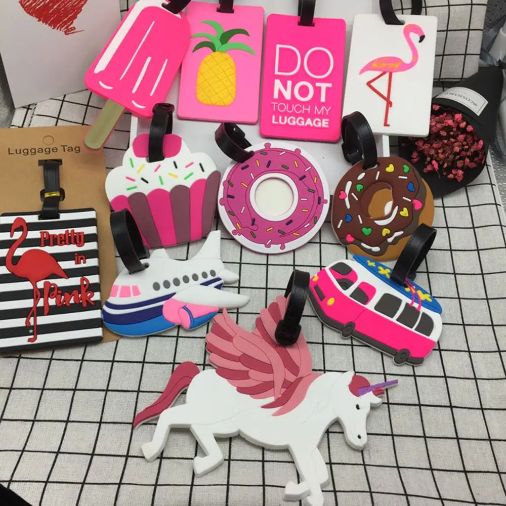Новые креативные бирки для багажа Пончики торт мороженое мультфильм силикагель