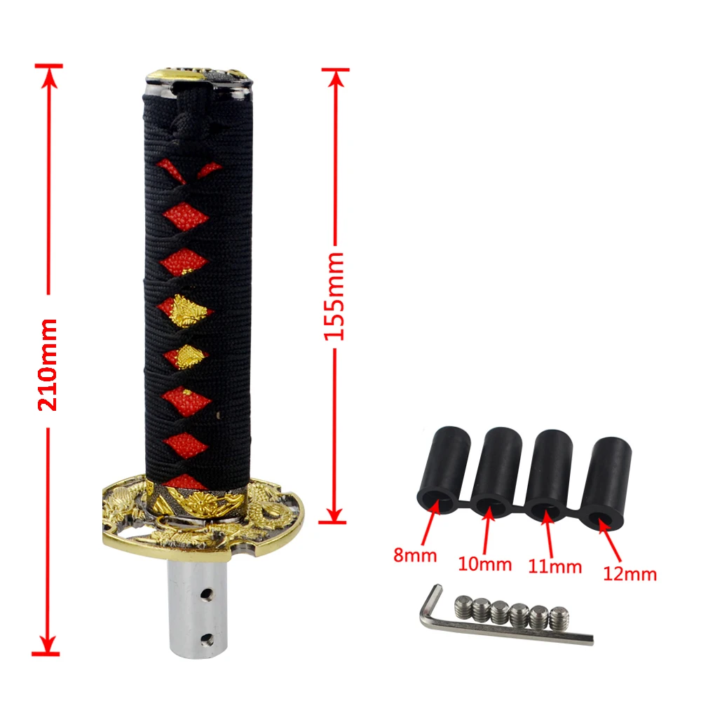 PQY-Универсальный JDM короткий самурайский золотой дракон меч ручка переключения