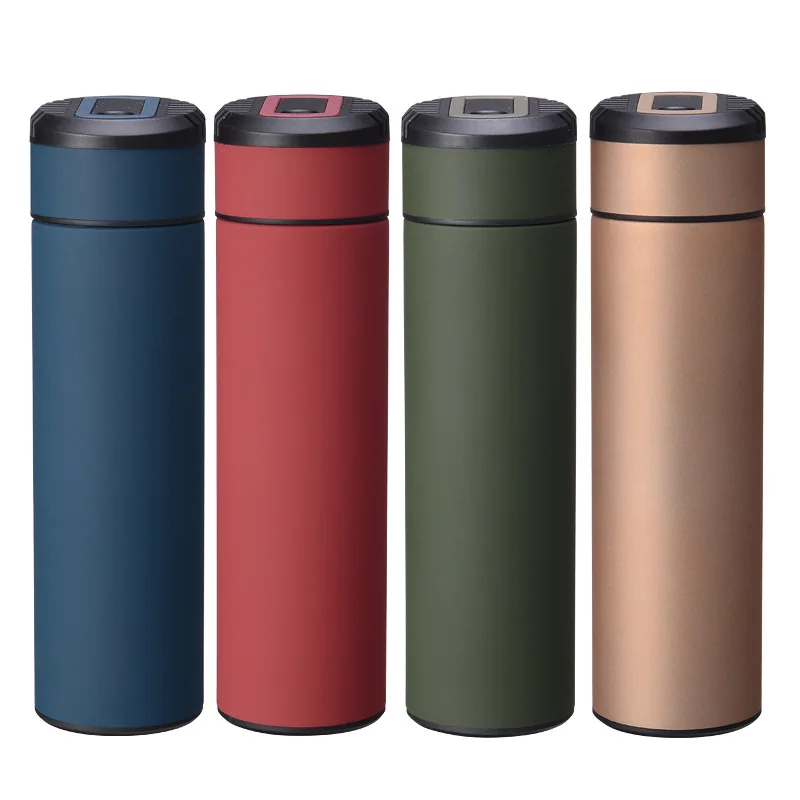 Anel de Puxar Estilo de Parede Térmica de Vácuo 304 de Aço Cup com Tampa Inoxidável Isolado Portátil 2021 Novo Dupla Garrafa 500 ml