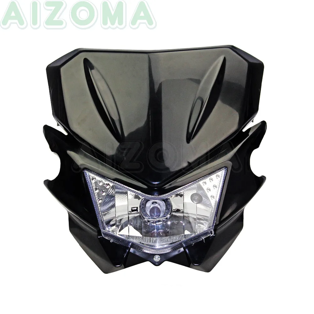 Фара для мотоцикла передняя фара черная обтекатель Honda Suzuki Kawasaki KSR KLX KLR KX 110 125 150 250|