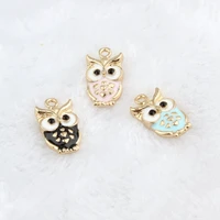 10pcs enamel charms for jewelry making floating metal owl cat pendant for living floating alloy women diy fashion necklace