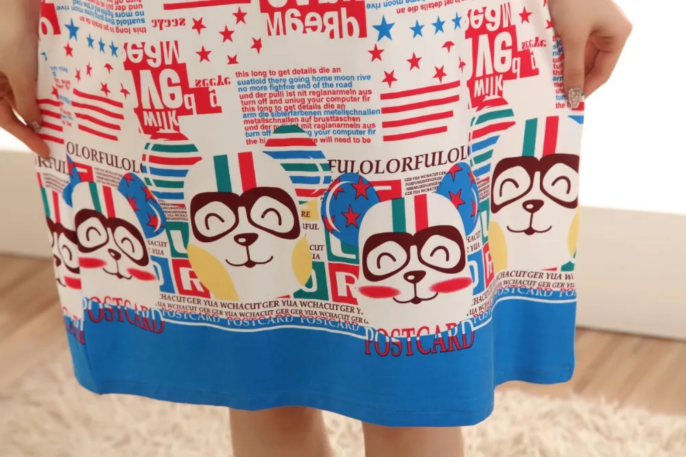 Ночные рубашки для женщин длинная ночная рубашка с мультяшным рисунком девочек