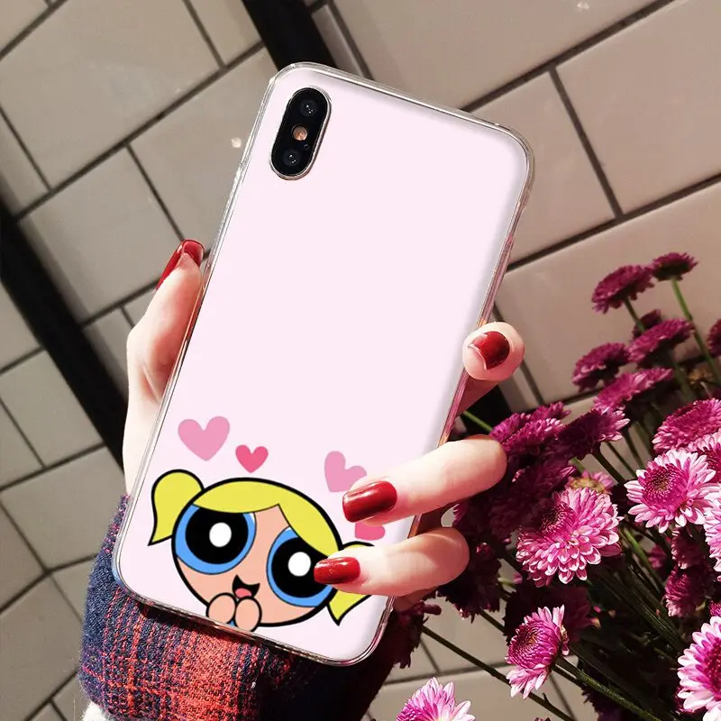 Yinuoda супер милый Powerpuff Girls Мягкий силиконовый чехол для телефона для Apple iPhone 8 7 6 6S Plus X XS MAX 5 5S SE XR мобильных телефонов