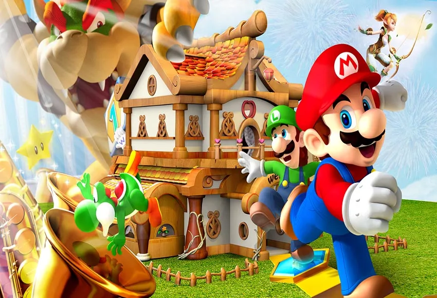 Виниловый Фотофон фонов дети день рождения обувь для мальчиков Super Marie Bros игровой уровень дети Фотофон Pro на заказ