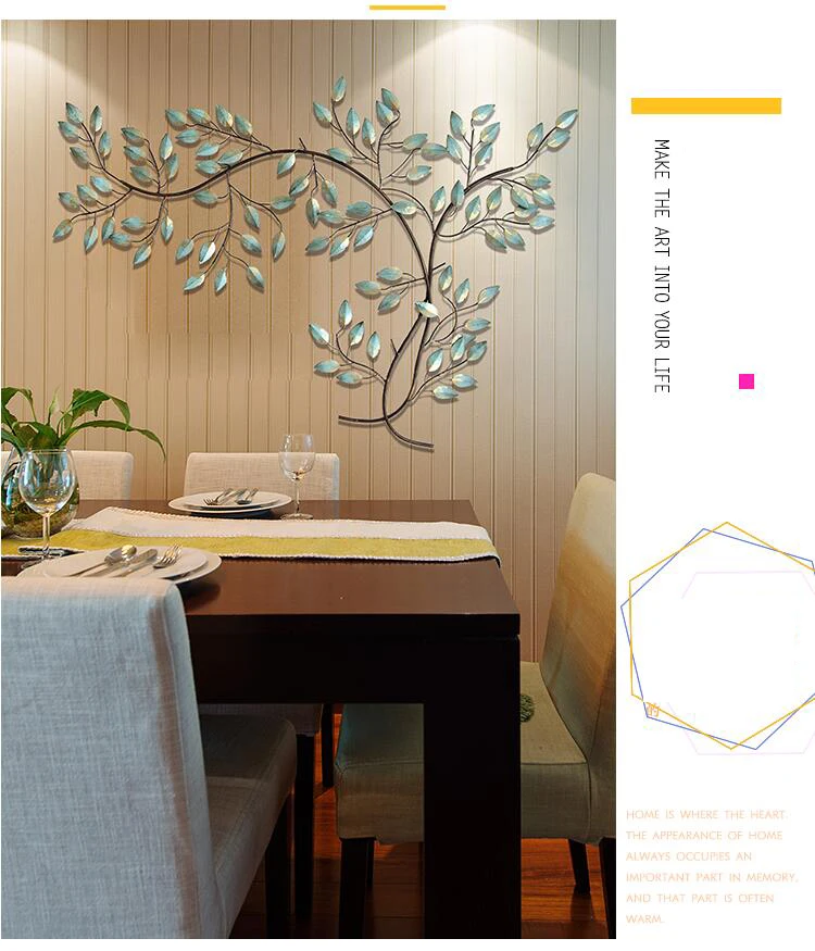 Современное кованое железо, зеленое дерево, на стену, имитация цветов, украшения для стен, украшение для дома, гостиной, дивана, фон, фрески