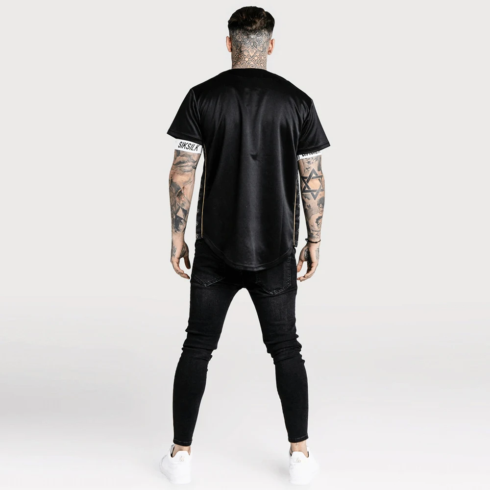 Бейсбольная Футболка siksilk с вышивкой футболка в стиле хип-хоп для мужчин и женщин