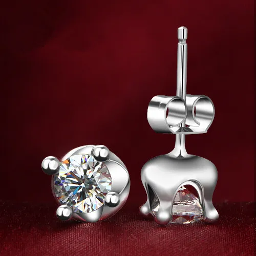 Оптовая продажа серьги-гвоздики из стерлингового серебра с цветком 2 карата