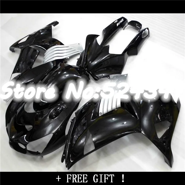 Черный серебристый комплект обтекателей для KAWASAKI NINJA ZX 14R ZZ R1400 06 09 ZZR1400 07 08 2006 2007 2008