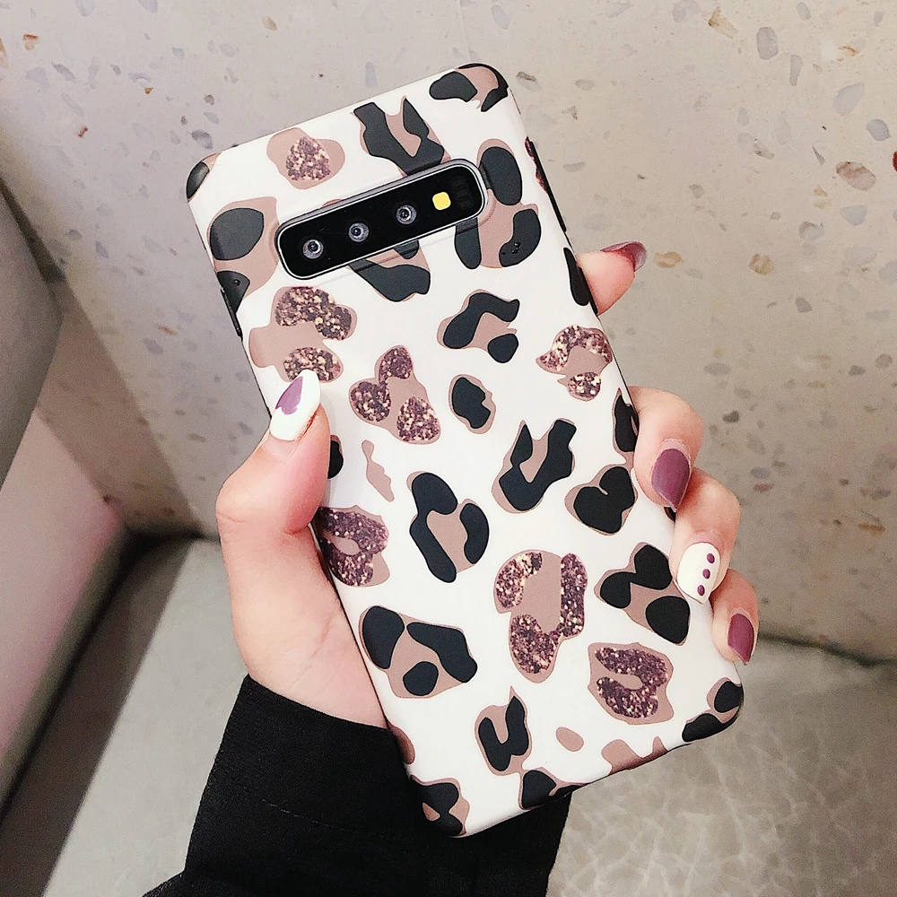 Роскошный 3D леопардовый силиконовый чехол для samsung Galaxy S8 Plus samsung S9 S10 Plus Note 8 Note 9, ультра тонкий чехол из ТПУ - Цвет: Белый