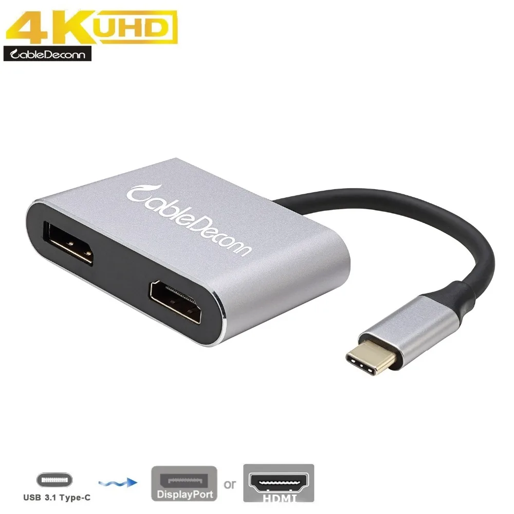 Thunderbolt 3 Hub USB C Type c к DisplayPort DP 4k 60Hz HDMI 4K 30Hz женский кабель адаптер расширяющий