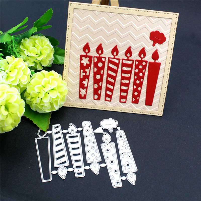 6 шт./компл. день рождения свечи этикетка металлический Трафаретный вырубной