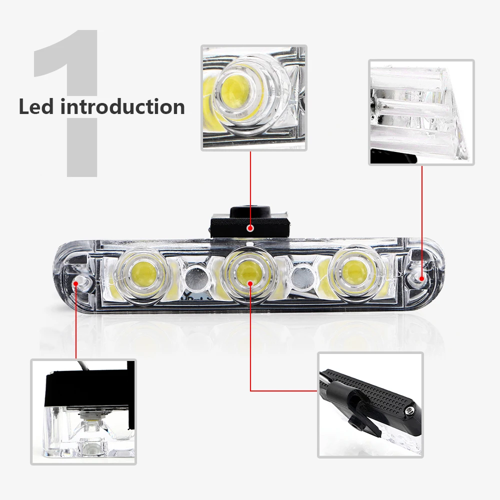 YM E-Bright 4X3SMD полицейская лампа скорой помощи аварийный стробоскоп дневные огни