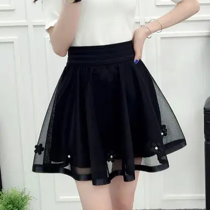 2018 новая весенне летняя женская черная мини юбка эластичная с высокой талией