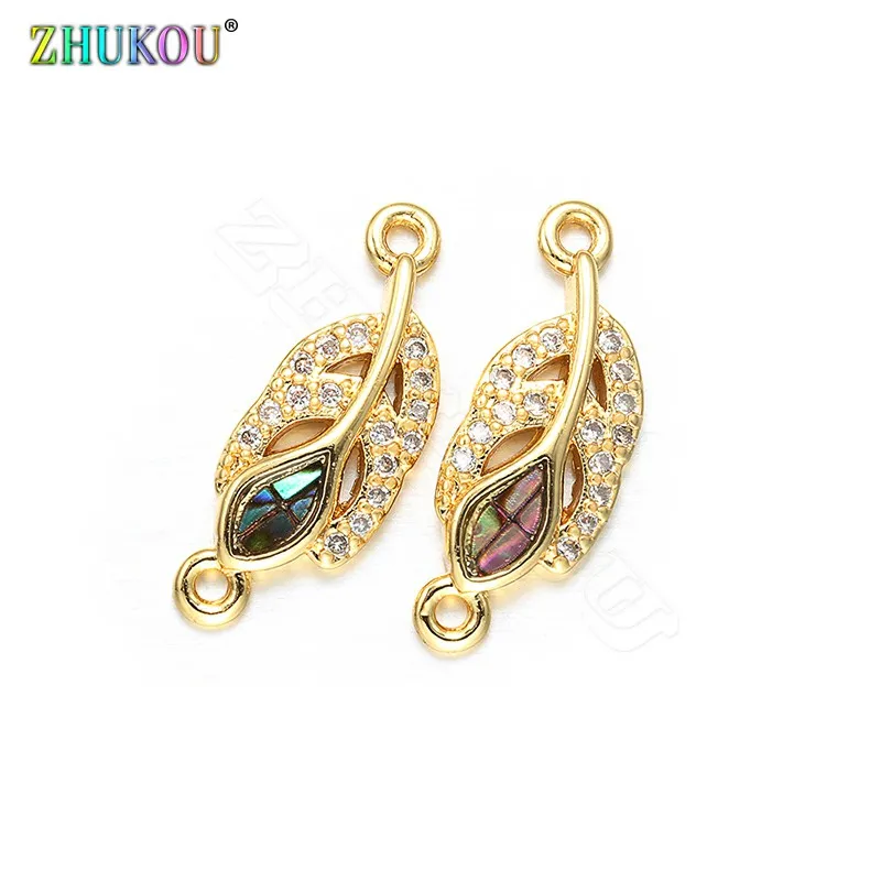 ZHUKOU 1PCS Fashion charms Accessories for jewelry earring DIY handmade women's necklace jewelry connector VS299 6x17mm - Цвет: gold