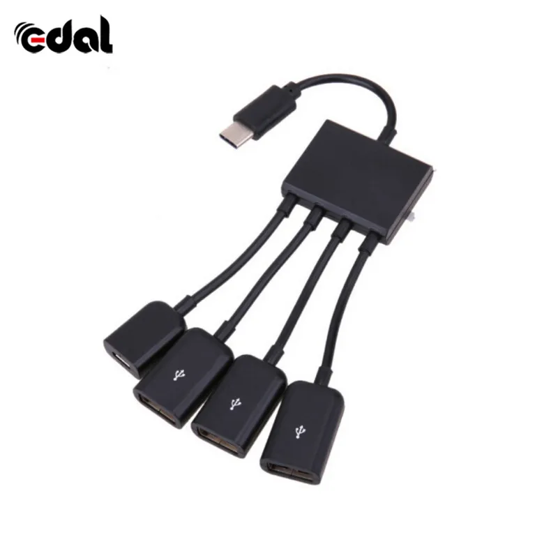USB 3.1 Type C Hub to 4 2.0 Port HUB Multiple OTG Type-C Power Charging Cable Connector Adapter | Электроника
