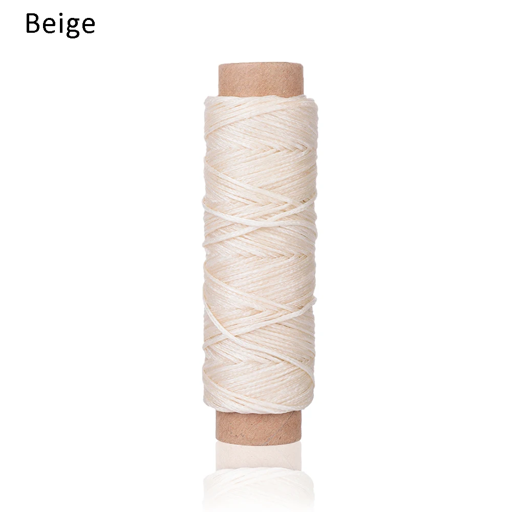 beige Новинка 30 м/рулон вощеная нить Хлопковый Шнур струнный ремешок ручная строчка нить для кожи инструмент для рукоделия материал аксессуары - Цвет: beige