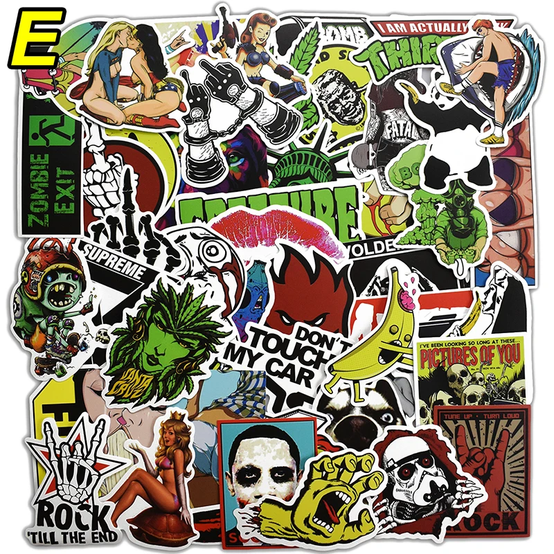 

Hot Sell 100 Pcs Mixed Funny Stickers for Car Motorcycle Laptop Luggage Phone Home Decor Fashion Vinyl Decals Cool DIY Sticker