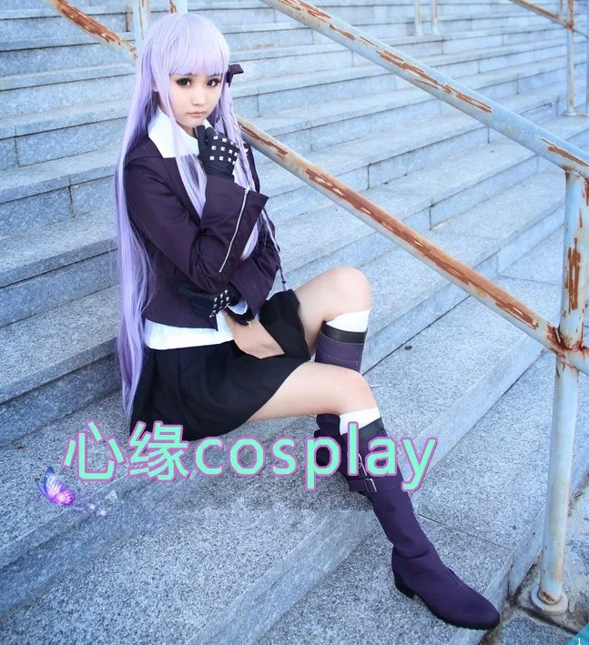 Розовые ботинки для косплея данганронпа Уганда Kyoko Kyouko Kirigiri вечернее платье в