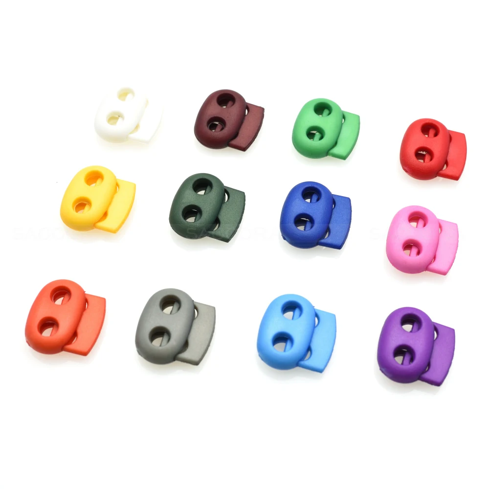 

1000pcs/pack Mixed Colorful 5mm Hole Plastic Stopper Cord Lock Bean Toggle Clip Apparel Shoelace Sportswear Accessorie