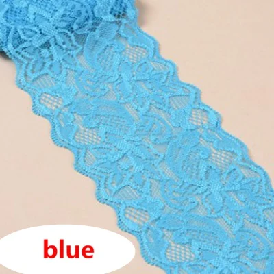 blue HL 1 ярд 8 см ширина кружева с эластичным свадебное платье трикотажные спандекс DIY Одежда Нижнее белье Швейные аксессуары HB001 - Цвет: blue