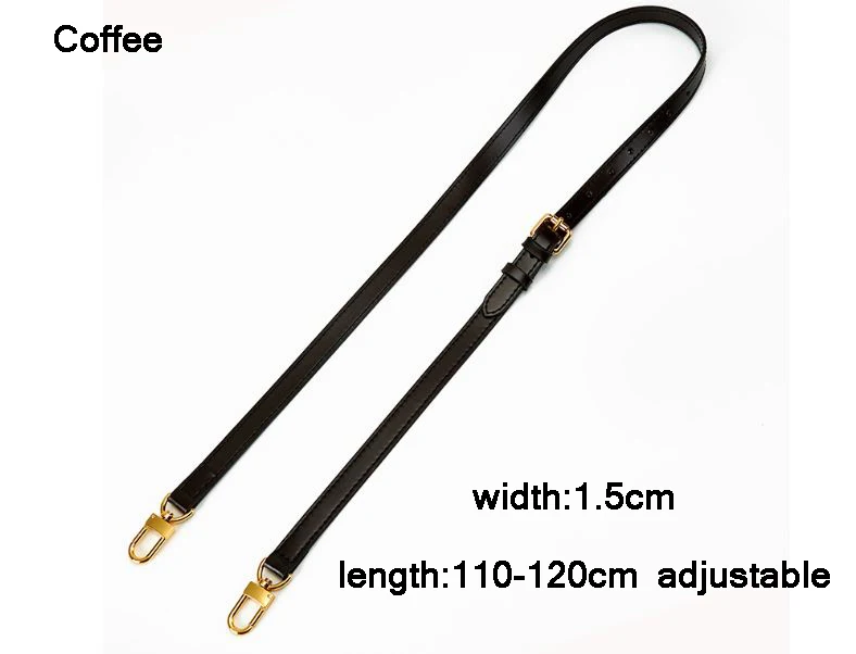 Натуральная Кожа Замена Crossbody Сумке роскошные аксессуары, сумки 0,9/1,2/1,5/1,8/2,5 см в ширину на выбор - Цвет: 1.5cm coffee