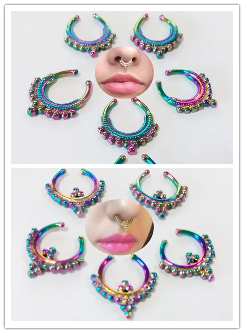 2015 горячая распродажа Радужное покрытие подвеска из индийское кольцо в нос