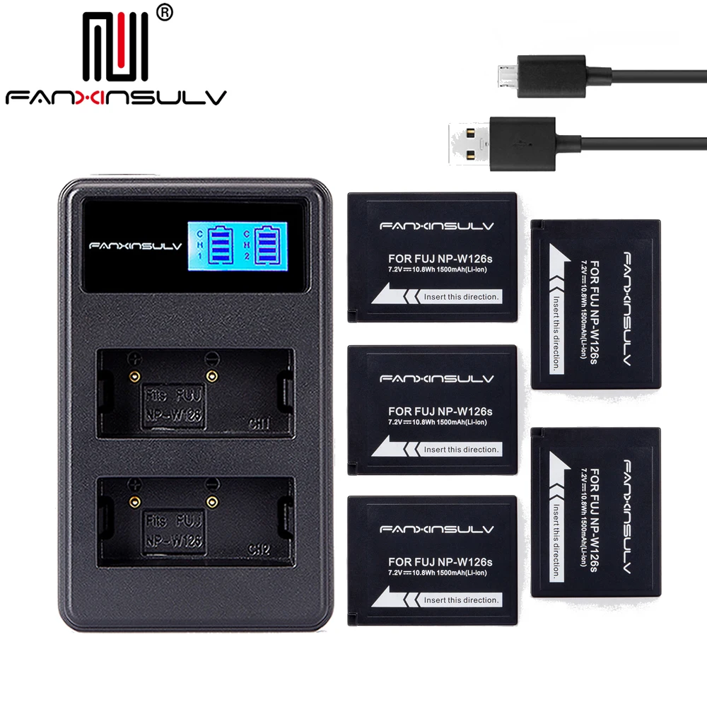 5x NP W126S NP-W126S Батарея+ USB Зарядное устройство для ЖК-дисплея с подсветкой Fujifilm Fuji XT20 XT3 XA5 XT2 XH1 XT10 XE3 X100F xpro2 корабль с номером отслеживания