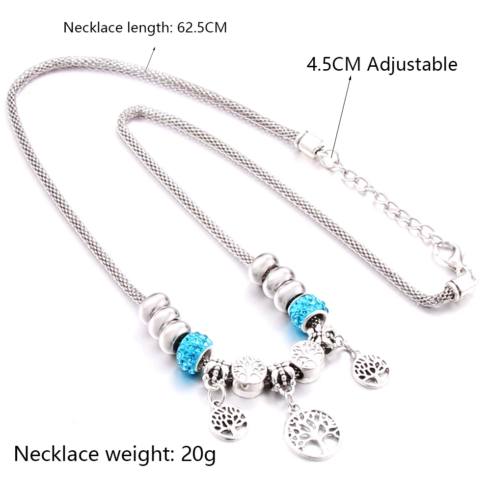 6 colors optional Antique Original Tree Of Life Charm Necklace For Women Glass Beads Brand Sweater chain &amp DIY Jewelry |