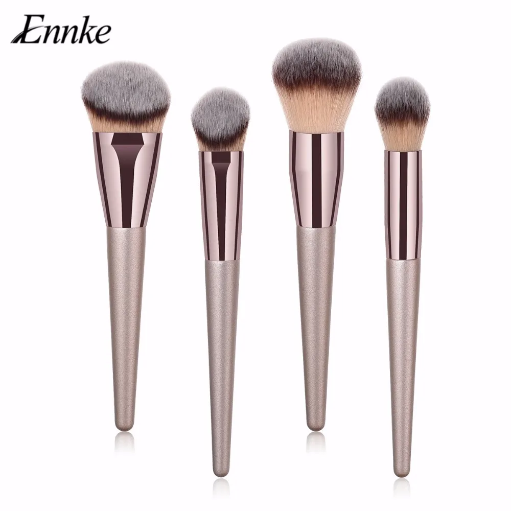 ENNKE Makeup Brushes 4 Pcs/Set Microbrush High Quality Wood Handle Synthetic Hair Powder Foundation Cosmetic Tool | Красота и