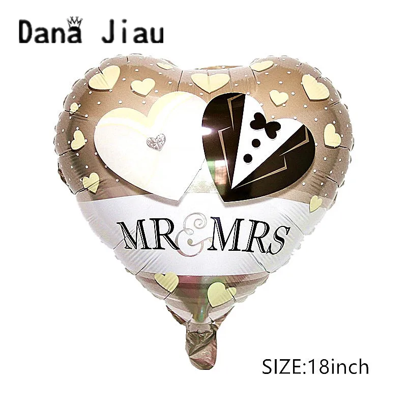 High quality MR& MRS Happy ever after wedding Balloon LOVE RING Foil ball Valentine's Day decoration lady white Helium Ballon