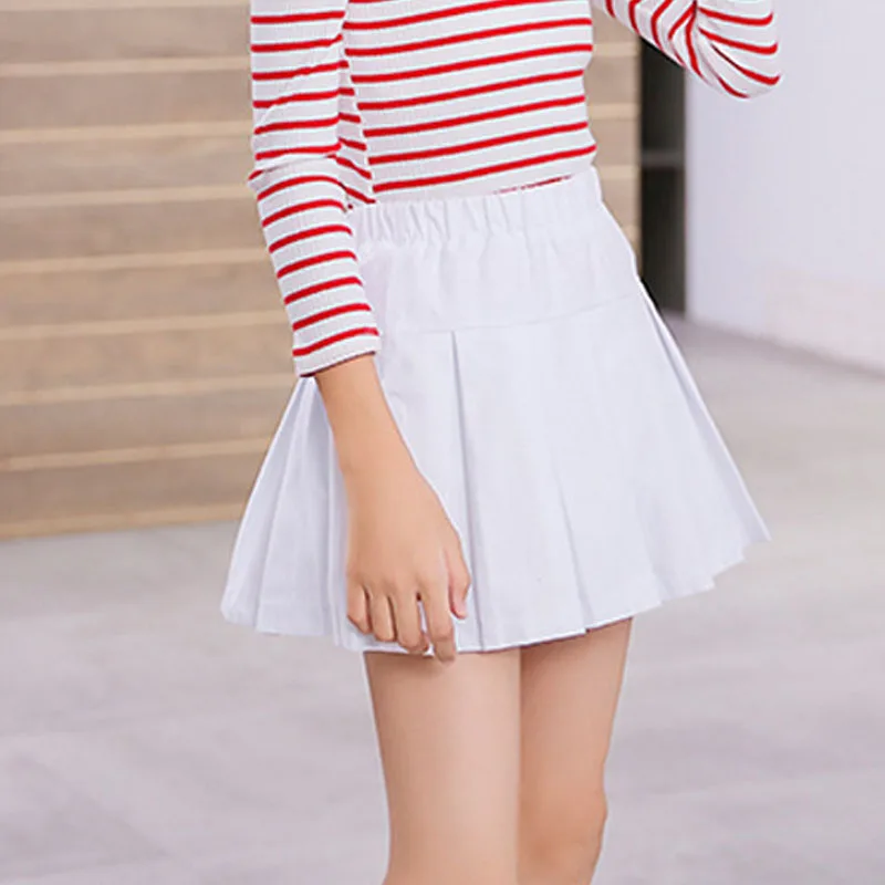 Big Girls' Red and White Cotton Pleated Skirt for School, Ages 4-14, Perfect for Summer and Autumn image 5