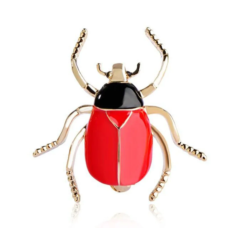 Bulk Sale Vivid Black Beetle Insect Brooches For Women Kids Gift Five Color Enamel Esmalte Animal Brooch Suit Collar Pins Up | Украшения и