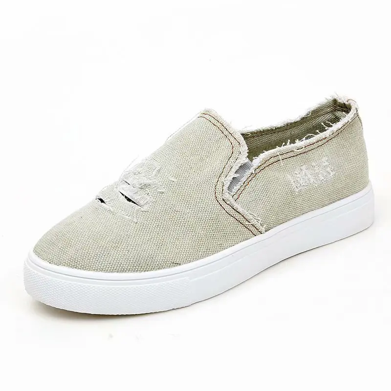 

CHAISHOU shoes woman 2019 spring Round head canvas flat shoes women plus size 35-43 ladies loafers shoes zapatos de mujer CS-344