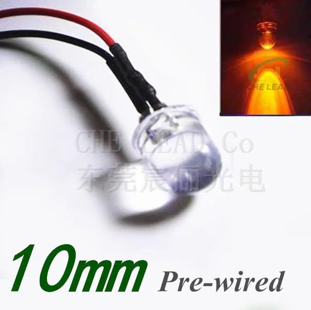 Предварительно проводсветодиодный Светодиодная лампа (CE &amp Rosh) 12 В/24 В синяя 10 мм