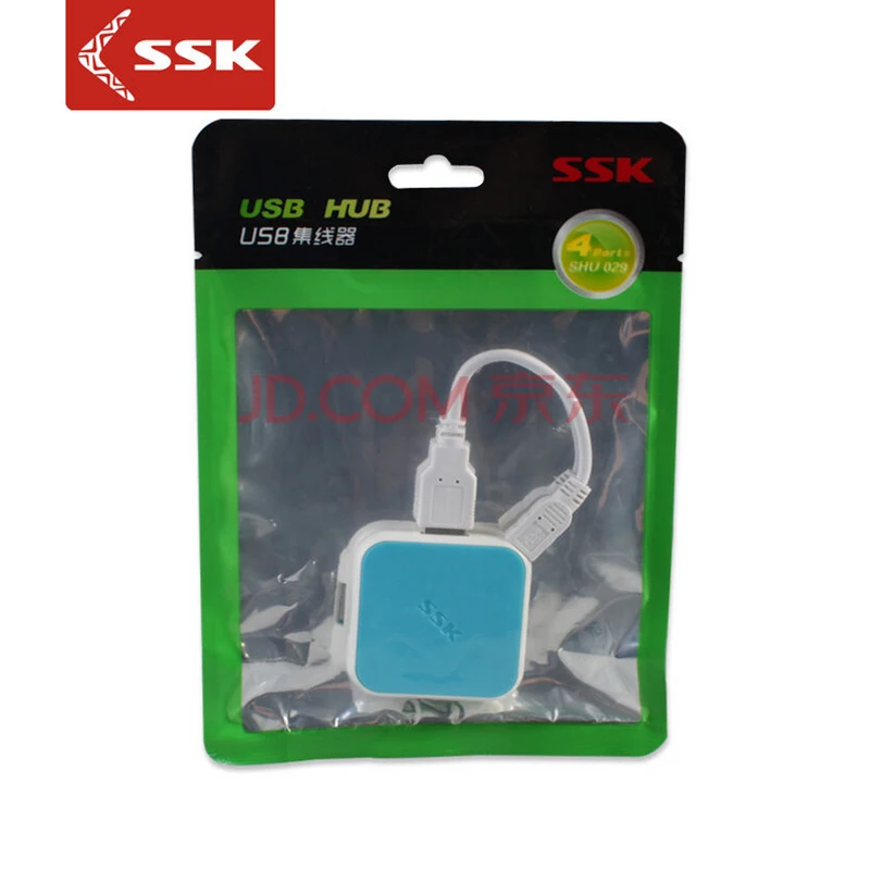 Цветной Расширенный USB2.0 концентратор SSK с 4 usb портами быстрая скорость 480 Мбит/с