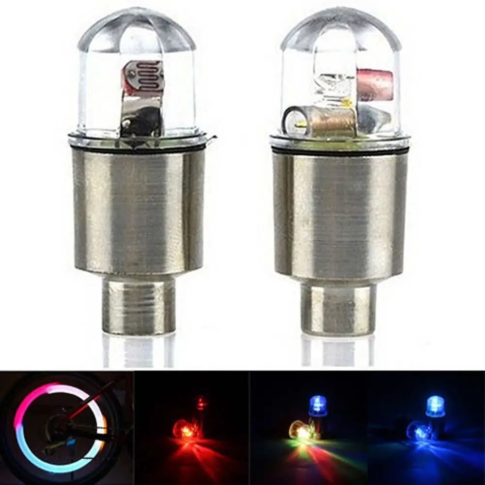 2 шт. колпачок для велосипедных шин светодиодные колпачки колесных клапанов