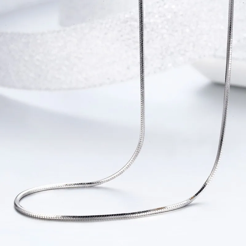 8Size Available Real 925 Sterling Silver Necklaces Slim Thin Snake Chains Necklace Women Chain Kids Girls Jewelry 14"-32" Colier