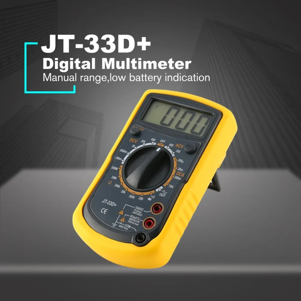 JTW JT-33D Portable Backlight LCD Digital Multimeter AC/DC Voltmeter Ammeter Diode Resistence Continuity Tester Data hold | Инструменты