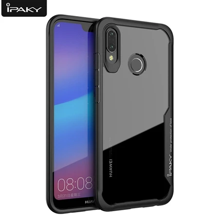 IPAKY противоударный чехол-броня для huawei P20 Plus роскошный Силиконовый ТПУ+ PC жесткий гибрид чехол Coque для huawei P20 Lite - Цвет: Black