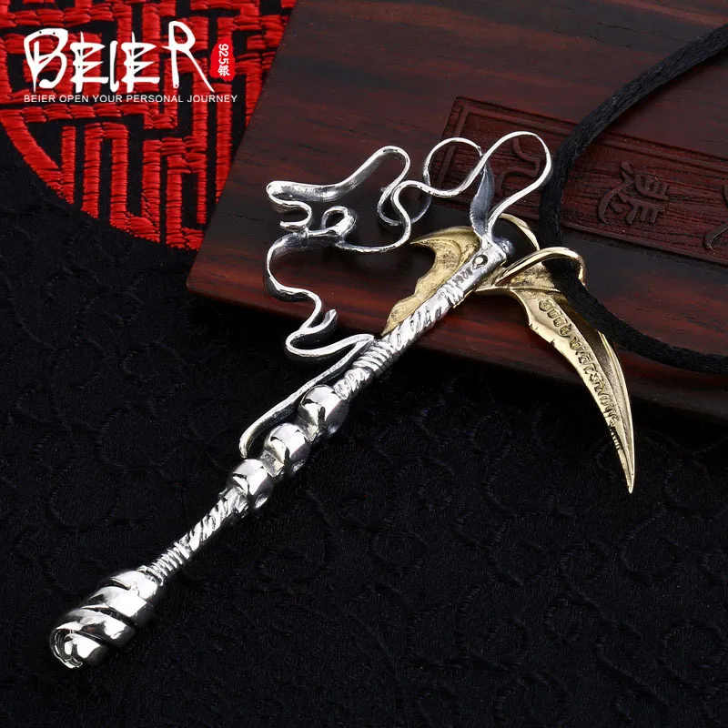 Уникальный дизайн кулон в виде черепа от Beier серп ожерелье модные ювелирные