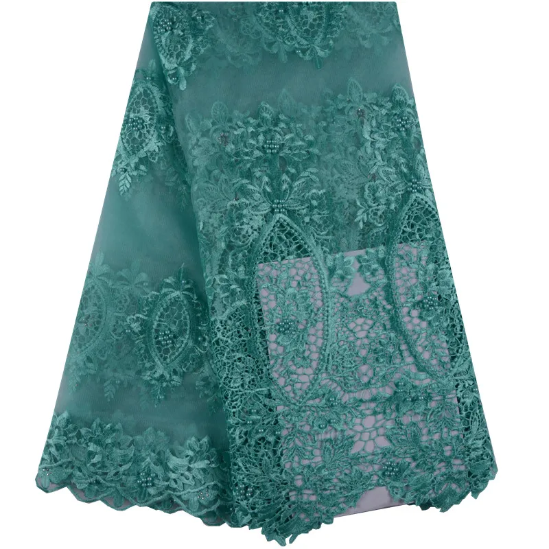 Green Color New Design Good Quality Beads Lace African Cord Fabric High Tulle Swiss For Dress F1010 | Дом и сад