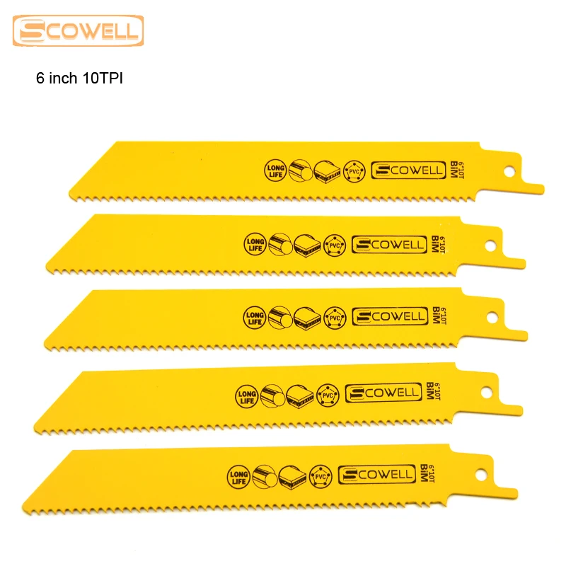 30% OFF 6 inch Bi-metal Reciprocating Saw Blade 10TPI Machine Sabre Blades | Инструменты