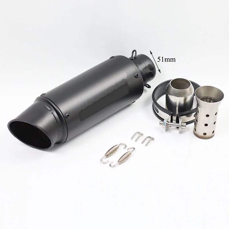 51mm Stainless steel 51 мм 60 мм Мотоцикл Универсальный выхлоп с дБ убийца выхлопа из нержавеющей стали/углеродного волокна для SC выхлопной трубы помощь скорости - Цвет: 51mm Stainless steel