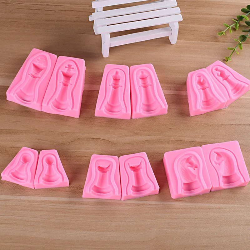 Шахматы силиконовая форма 6 шт. в наборе сделай сам для мастики торта сухая