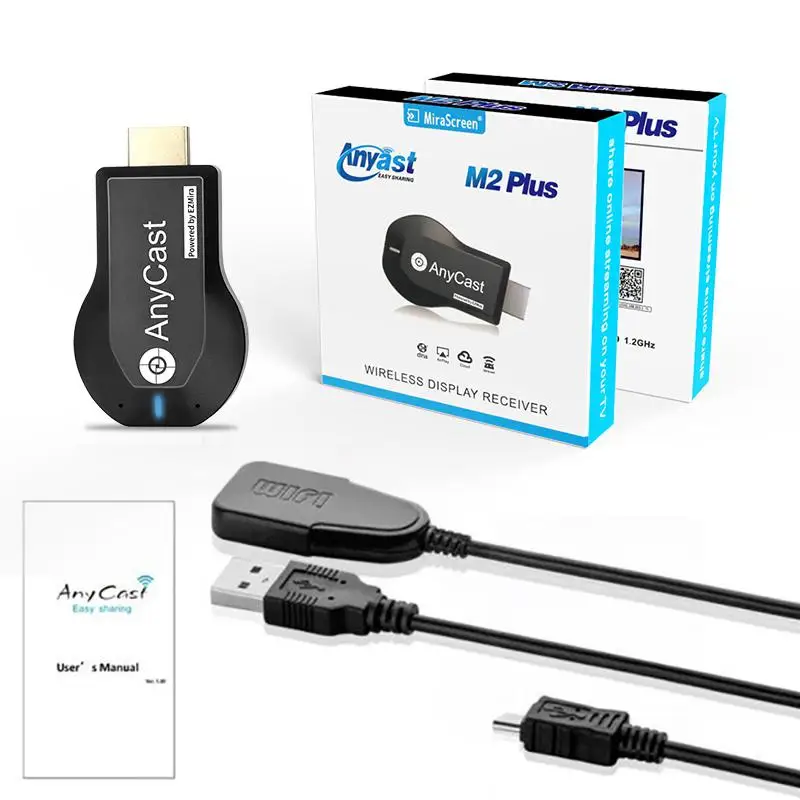 

Беспроводной Wi-Fi приемник HobbyLane для дисплея телевизора AnyCast M2 Plus для Airplay 1080P HDMI TV Stick для DLNA Miracast d20
