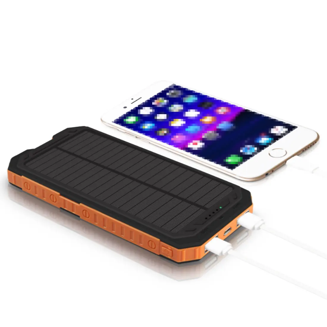 Компас походный светильник 20000mAh Солнечное Батарея Портативный Зарядное устройство с двойным выходом USB внешний Батарея высокое Ёмкость зарядное устройство на солнечной батареи для мобильного телефона, Мощность