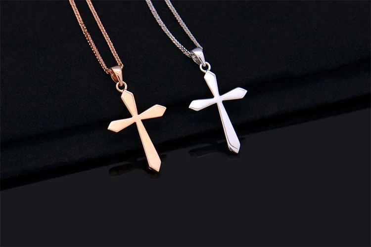 Boraizy Holy 18k чисто золотой очаровательный крестик кулон розовое желтое белое AU750