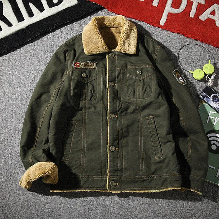 Army Green LetsKeep зимняя мужская военная куртка-бомбер размера плюс 4XL 5XL черные зимние тактические пальто флис пилот MA1 куртки для мужчин A234 - Цвет: Army Green