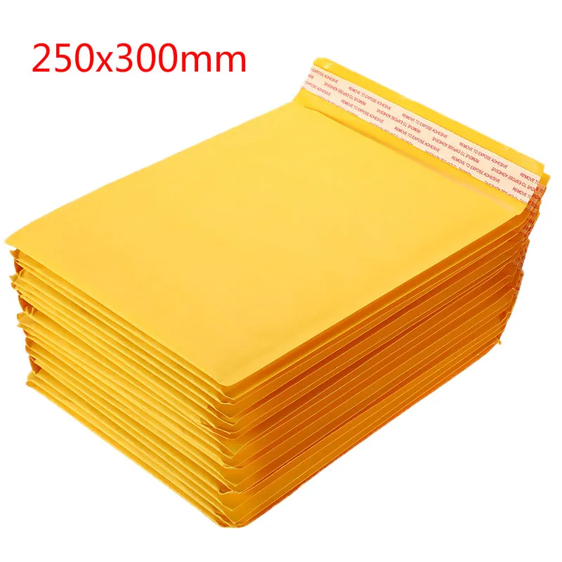 250x300mm 50 шт./лот, крафт-бумага, Пузырьковые конверты, сумки для почтовых отправлений, мягкий конверт, пузырьковый почтовый пакет, Прямая поставка - Цвет: 250x300mm